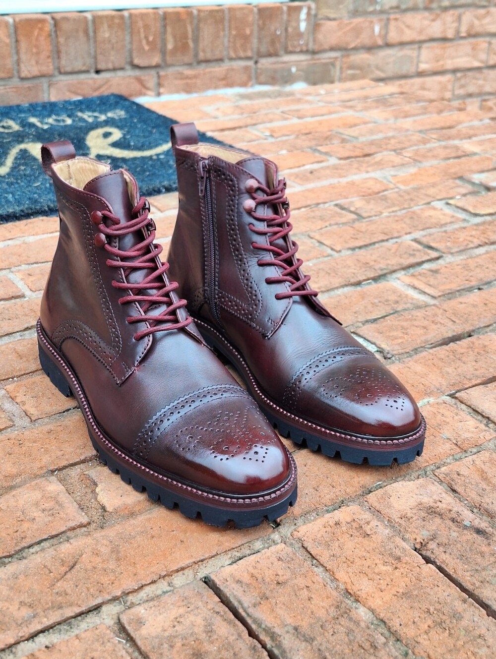 BELVEDERE Cap-Toe Lace-Up Boot